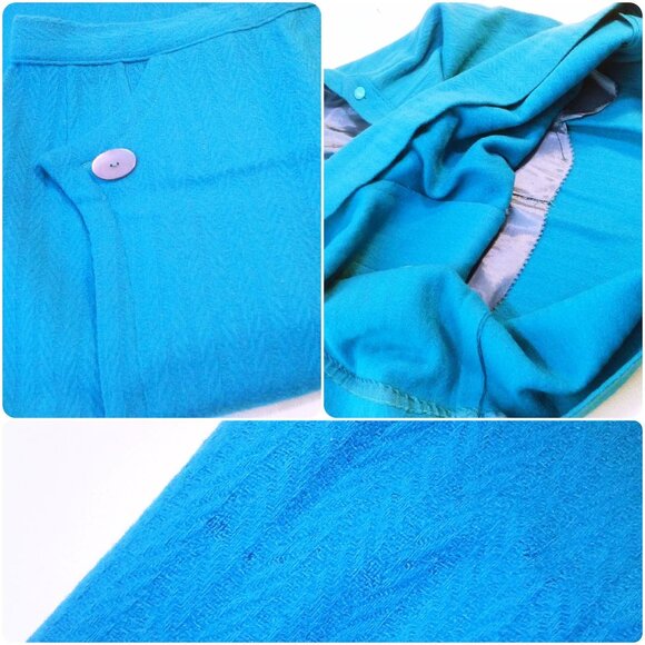 Vintage 60s Wiggle Pencil Skirt Lady-L(12) Union Wool Asymmetrical Kick Pleat - Picture 11 of 11